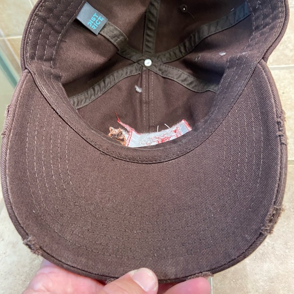Distressed Long Run Ranch Brown Strap Back Baseball Hat Women’s OS Equestrian - Picture 6 of 8